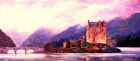 CAS45 Eileen Donan Castle, misty hills.